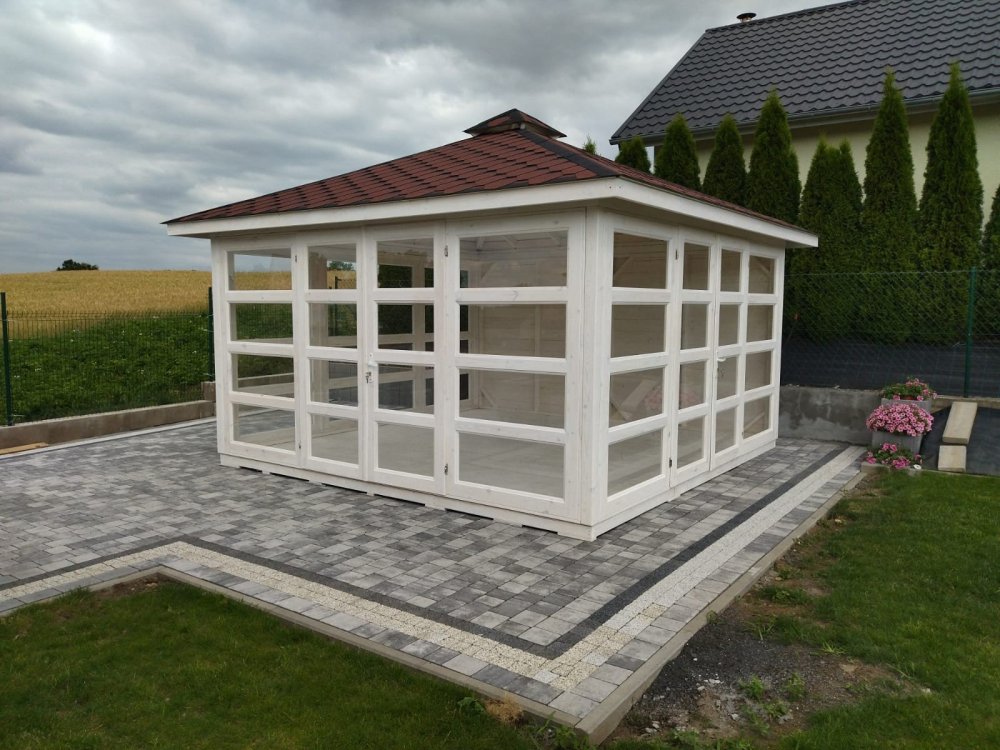 P14 rechteckiger Pavillon 5 x 5 m 25 m2
