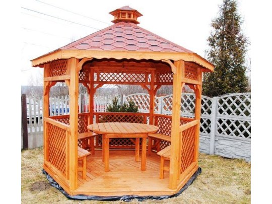 Hexagonal gazebo S4a ∅ 3.9m 12m2