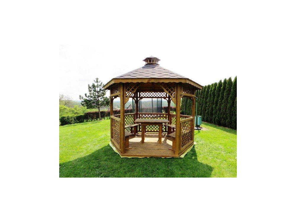 Hexagonal gazebo S4a ∅ 3.9m 12m2