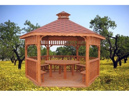 Sechseckiger Pavillon S4b ∅ 3,2m 8m2