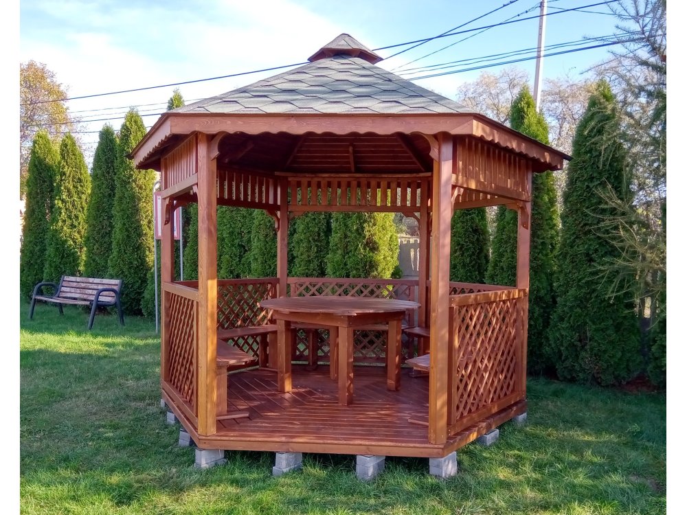 Hexagonal gazebo S4b ∅ 3.9m 12m2
