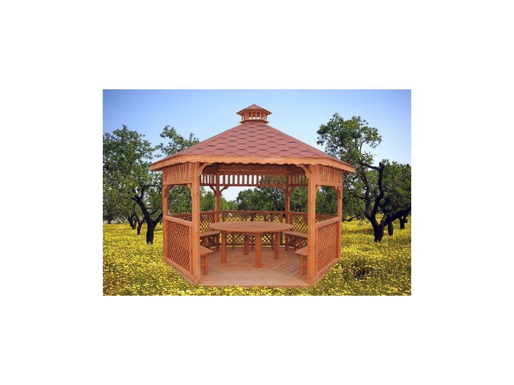 Sechseckiger Pavillon S4b ∅ 5,0m 20m2