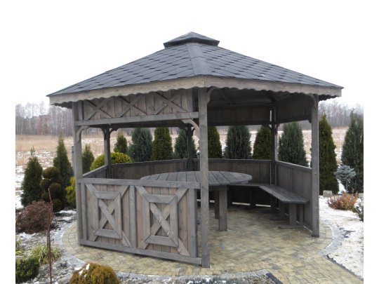 Hexagonal gazebo S5 ∅ 5.0m 20m2