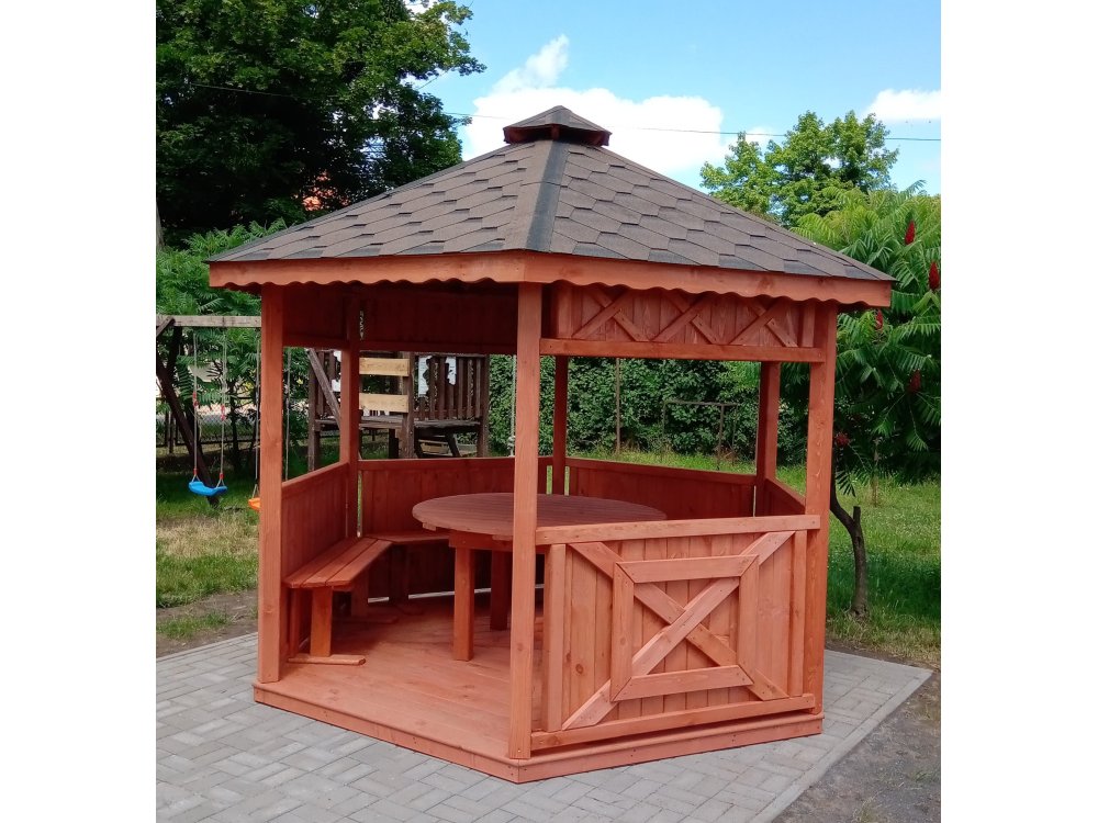 Hexagonal gazebo S5 ∅ 5.0m 20m2