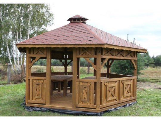 Hexagonal gazebo S5 ∅ 6.0m 28m2