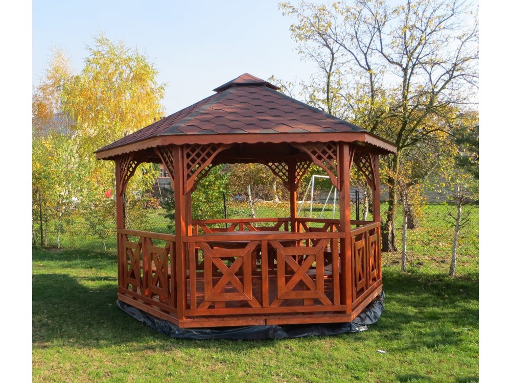 Hexagonal gazebo S5a ∅ 3.9m 12m2