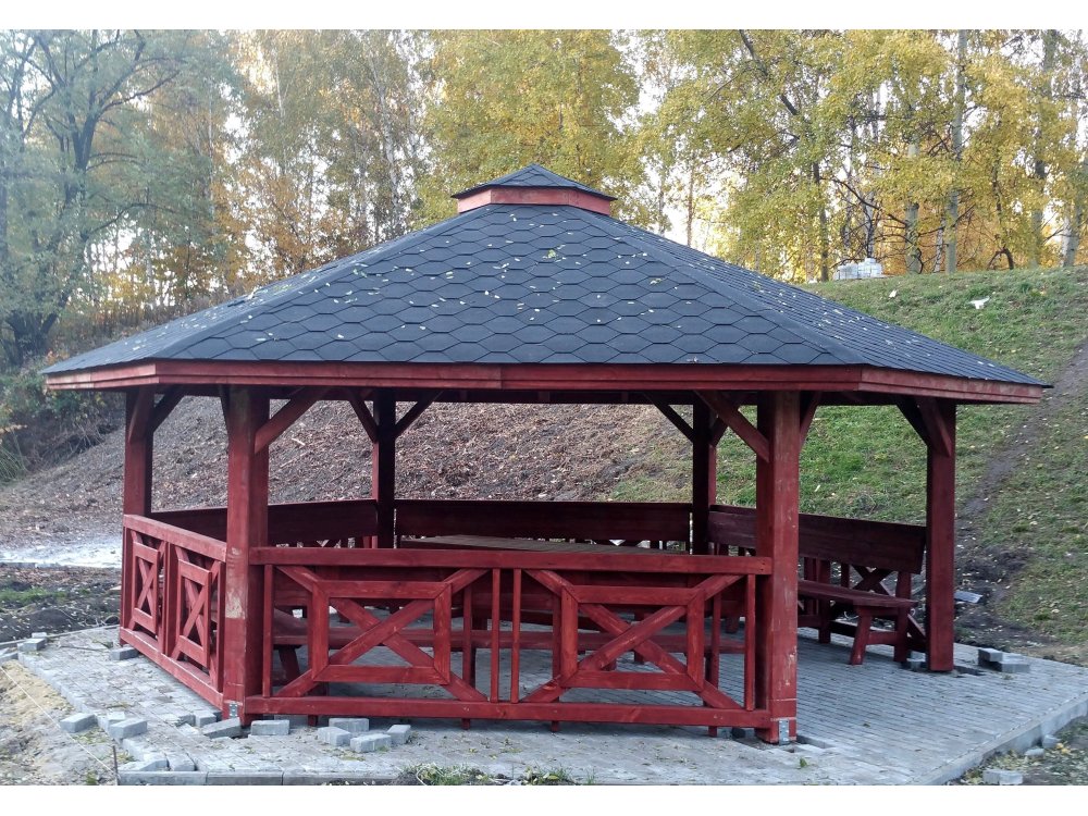 Hexagonal gazebo S5a ∅ 3.9m 12m2