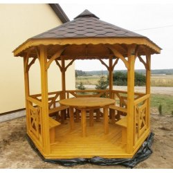 Hexagonal gazebo S5a ∅ 3.9m 12m2