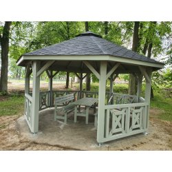Hexagonal gazebo S5a ∅ 3.9m 12m2