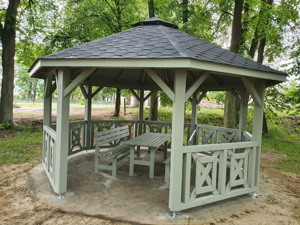 Hexagonal gazebo S5a ∅ 3.9m 12m2