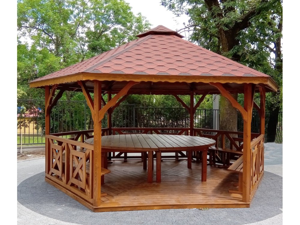 Sechseckiger Pavillon S5a ∅ 6,0m 28m2