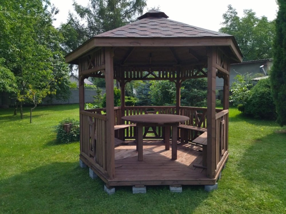 Hexagonal gazebo S6 ∅ 3.2m 8m2
