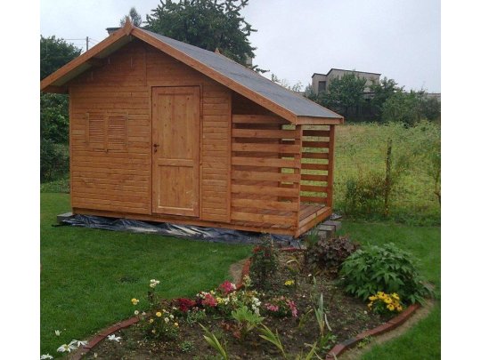 Schnappen Sie sich ein Holzhaus 3 x 3 m + 1,2 m Holzschuppen 9 m2