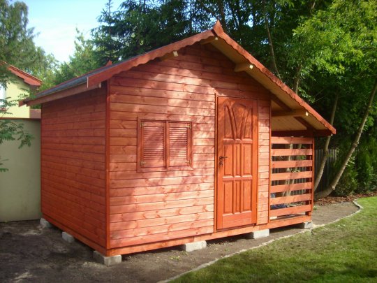 Grab C Holzhaus 6 x 3m + 1,2m Holzschuppen 18m2