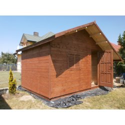 Grab C Holzhaus 6 x 3m + 1,2m Holzschuppen 18m2