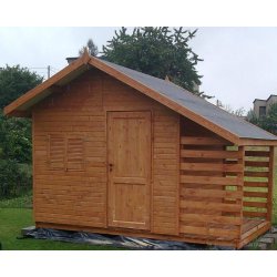 Grab C Holzhaus 6 x 3m + 1,2m Holzschuppen 18m2