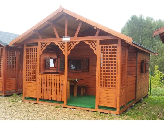 Holzhaus Topola 4x3m + 1,4m Terrasse 12m2