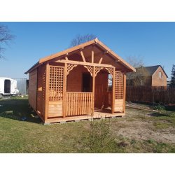 Holzhaus Topola 4x3m + 1,4m Terrasse 12m2
