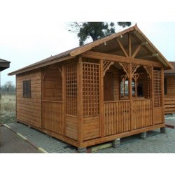 Holzhaus Topola A 4x3m + 2,2m Terrasse 12m2