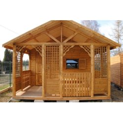 Holzhaus Topola A 4x3m + 2,2m Terrasse 12m2