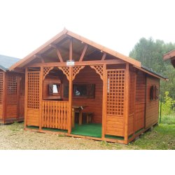 Holzhaus Topola A 4x3m + 2,2m Terrasse 12m2