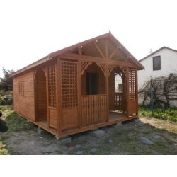 Holzhaus Topola C 4x4m + 2m Terrasse 16m2