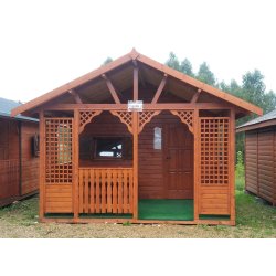 Holzhaus Topola C 4x4m + 2m Terrasse 16m2