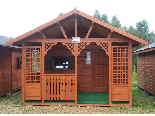Holzhaus Topola C 4x4m + 2m Terrasse 16m2