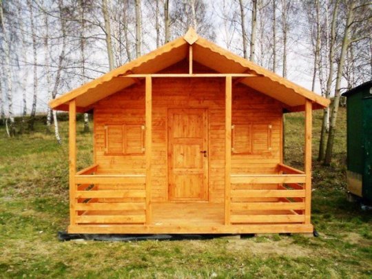 Dom drewniany Jodła 4x5m + 2m taras 20m2