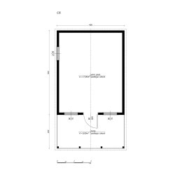 Holzhaus Ahorn C 5x3m 15m2 Holzhaus Eibe 4 x 5m + 2m Terrasse 20m2