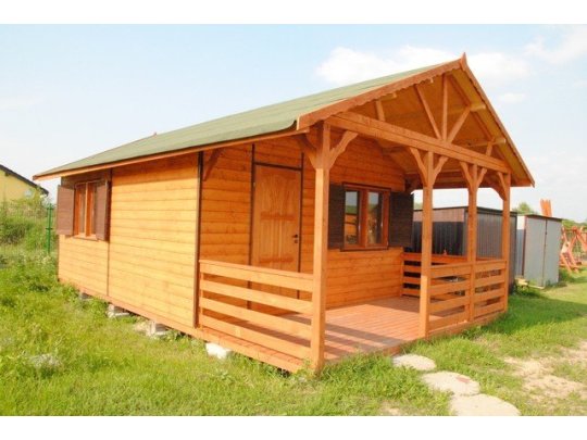 Dom drewniany Jesion 2  4,5 x 5,5m + 2m taras 24m2