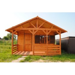 Dom drewniany Jesion 2  4,5 x 5,5m + 2m taras 24m2