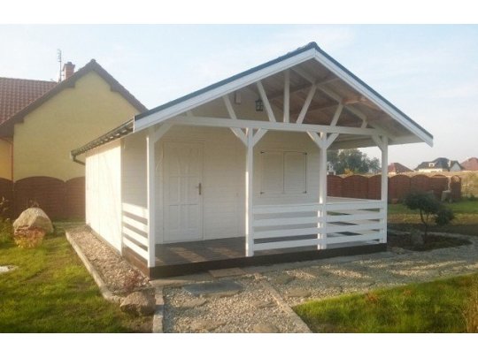 Dom drewniany Jesion 2  4,5 x 5,5m + 2m taras 24m2