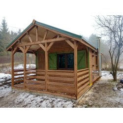 Wooden house Ash 2c 4x4m + 2m terrace 16m2