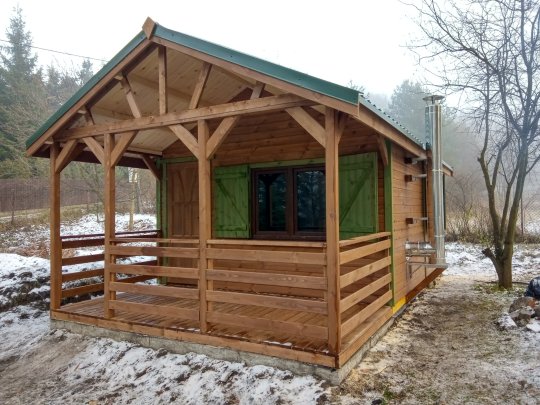 Dom drewniany Jesion 2c 4x4m + 2m taras 16m2