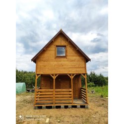 Dom drewniany Jarząb 4x4,3m + 2m taras 24m2