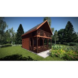 Wooden house Jarząb A 4x5m + 2m terrace 20m2