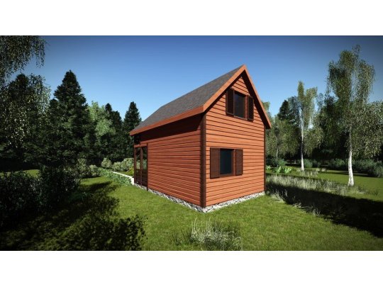 Wooden house Jarząb A 4x5m + 2m terrace 20m2