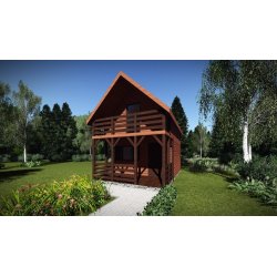 Dom drewniany Jarząb B 5x5m + 2m taras 25m2