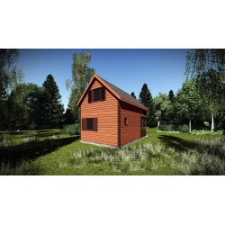 Dom drewniany Jarząb B 5x5m + 2m taras 25m2