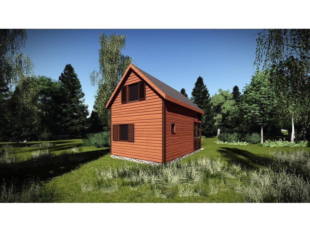 Dom drewniany Jarząb B 5x5m + 2m taras 25m2