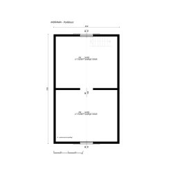 Holzhaus Morawa 4,5x5,5m + 2m Terrasse 25m2