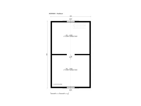 Holzhaus Morawa C 5x7m + 2m Terrasse 35m2