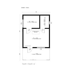 Holzhaus Jesion 1A 5x5,5m + 2m Terrasse 28m2