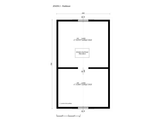 Holzhaus Jesion 1A 5x5,5m + 2m Terrasse 28m2