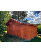 Domek narzędziowy w wiatą na drewno